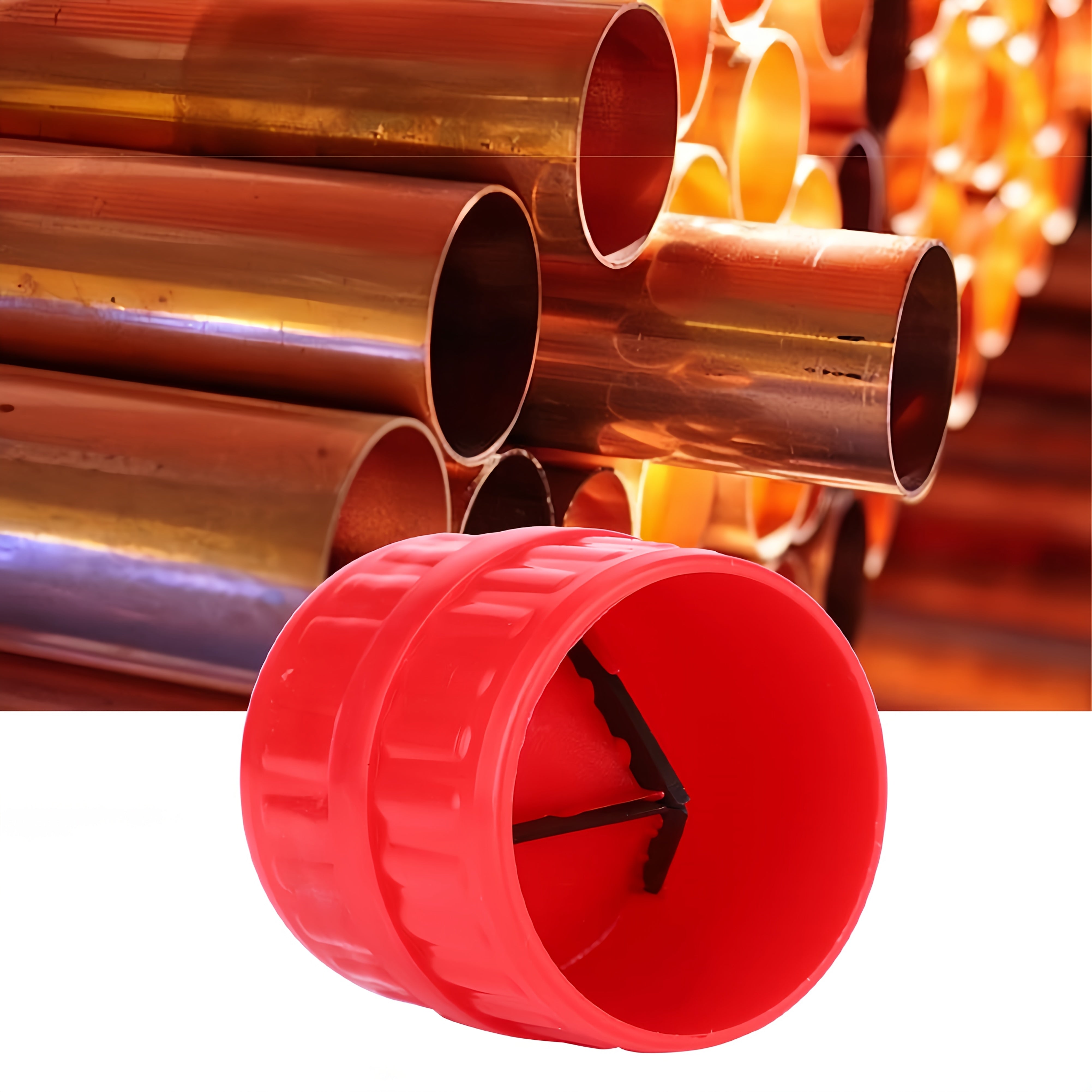 Универсальный красный внутренний и наружный развертка для труб и трубопроводов, инструмент для снятия заусенцев