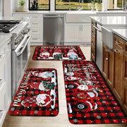 Christmas Gnome Door Mat Non-Slip Welcome Rug Polyester Rectangular Entryway