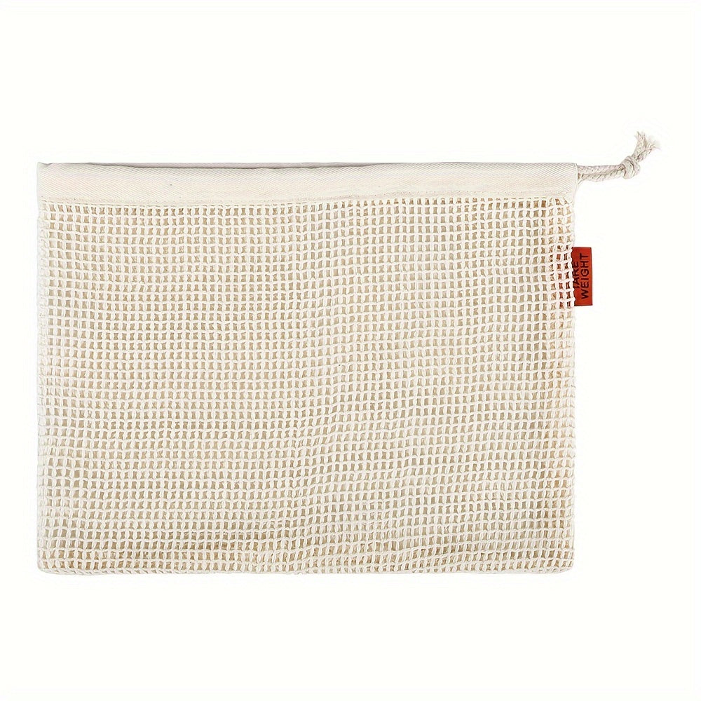 Square Mesh Storage Bag Reusable Fruit and Vegetable Bag with Drawstring