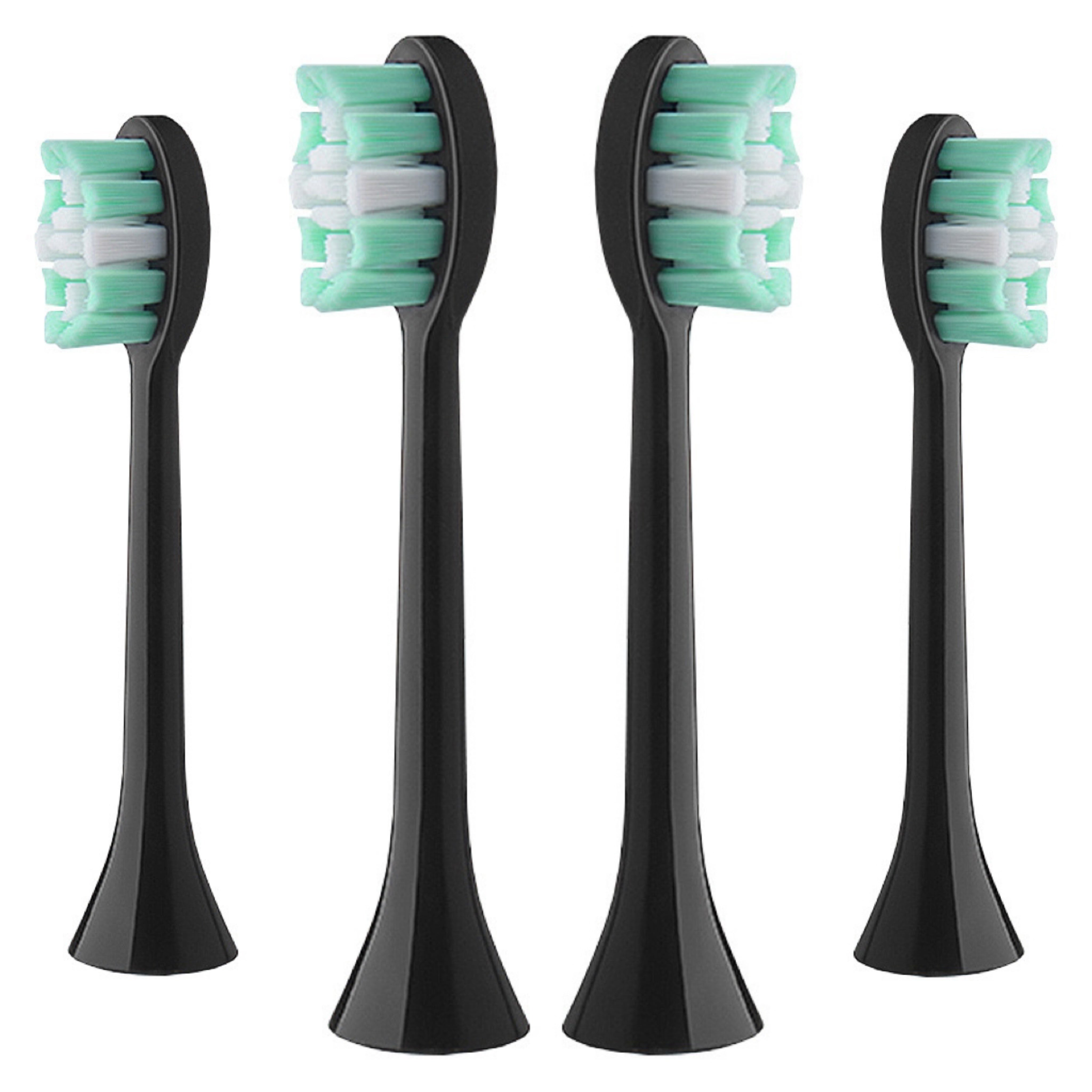 Kattalar uchun 4 ta yumshoq sochli o'rnatuvchi tish cho'tkasi boshlari, chuqur tozalash, oqartirish, to'q rangli