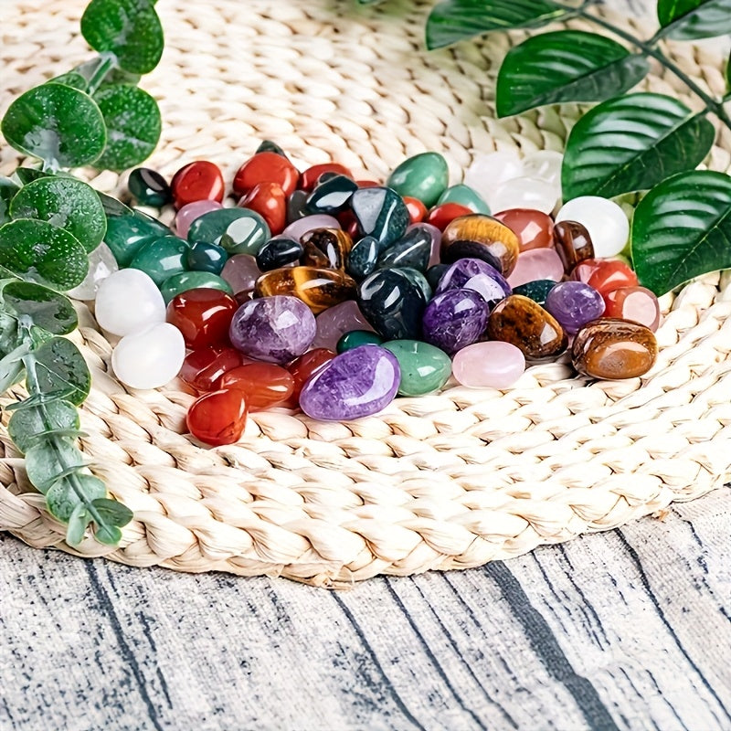 Assorted Natural Tumbled Stones and Crystals Pack for Beginners