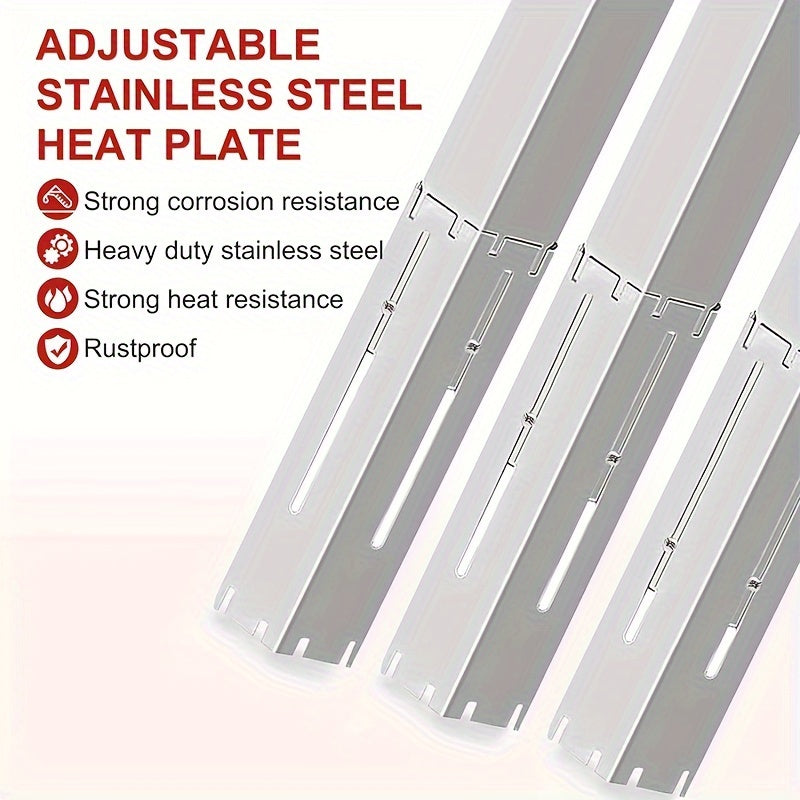Pack of 3 universal BBQ heating plates for tent gas grills with adjustable flame regulator