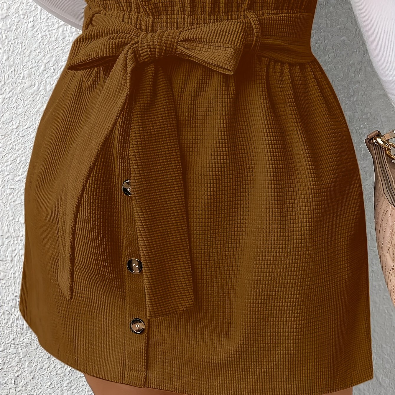 Women's Plus Size Flared Skirt Solid Color A-Line with Adjustable Waist