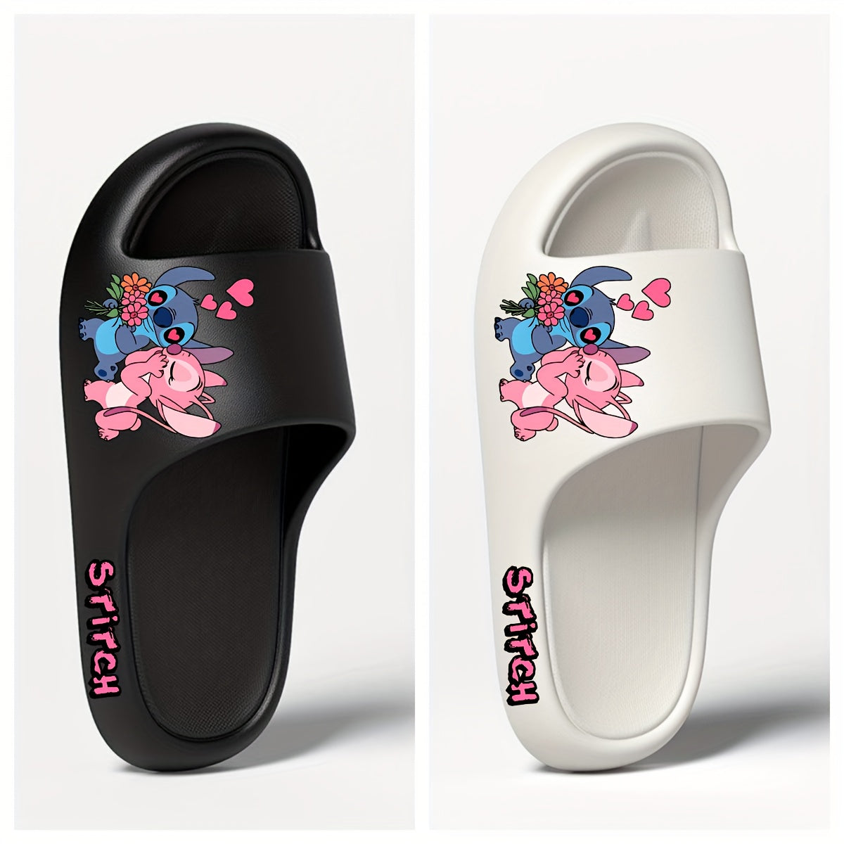 Women's EVA Slippers Summer Thick Sole Slides with Soft Insole Black