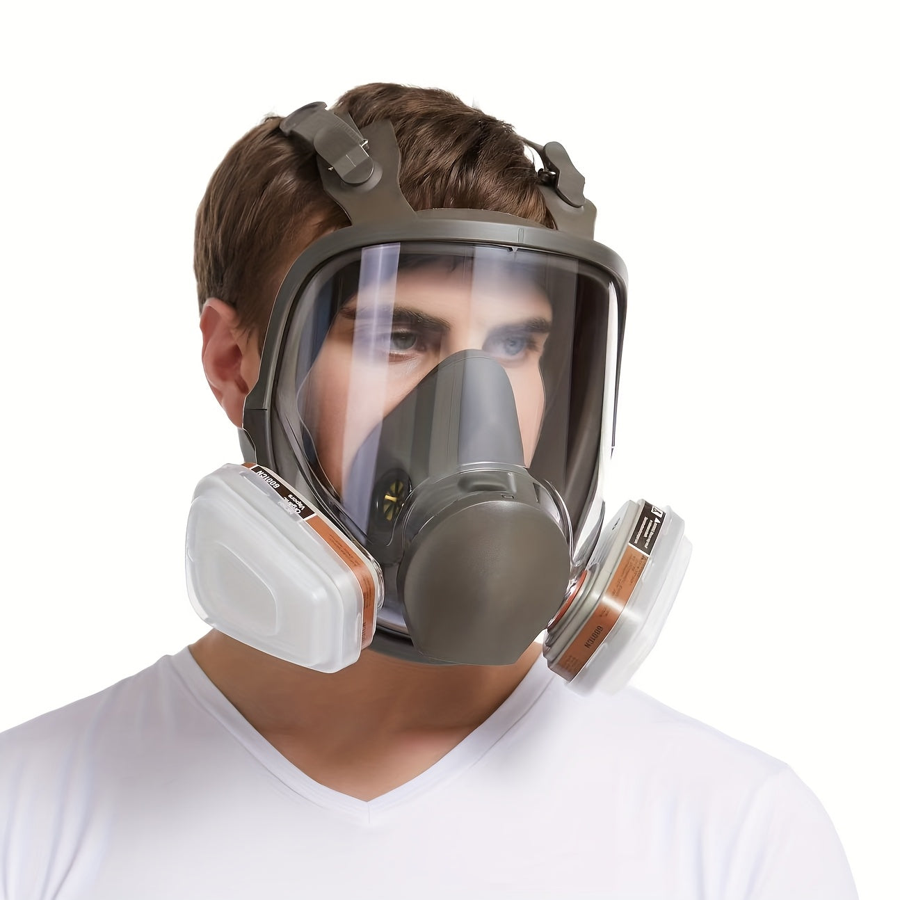 27-in-1 Full Face Respirator Mask Reusable Silicone Plastic Chemical Safety