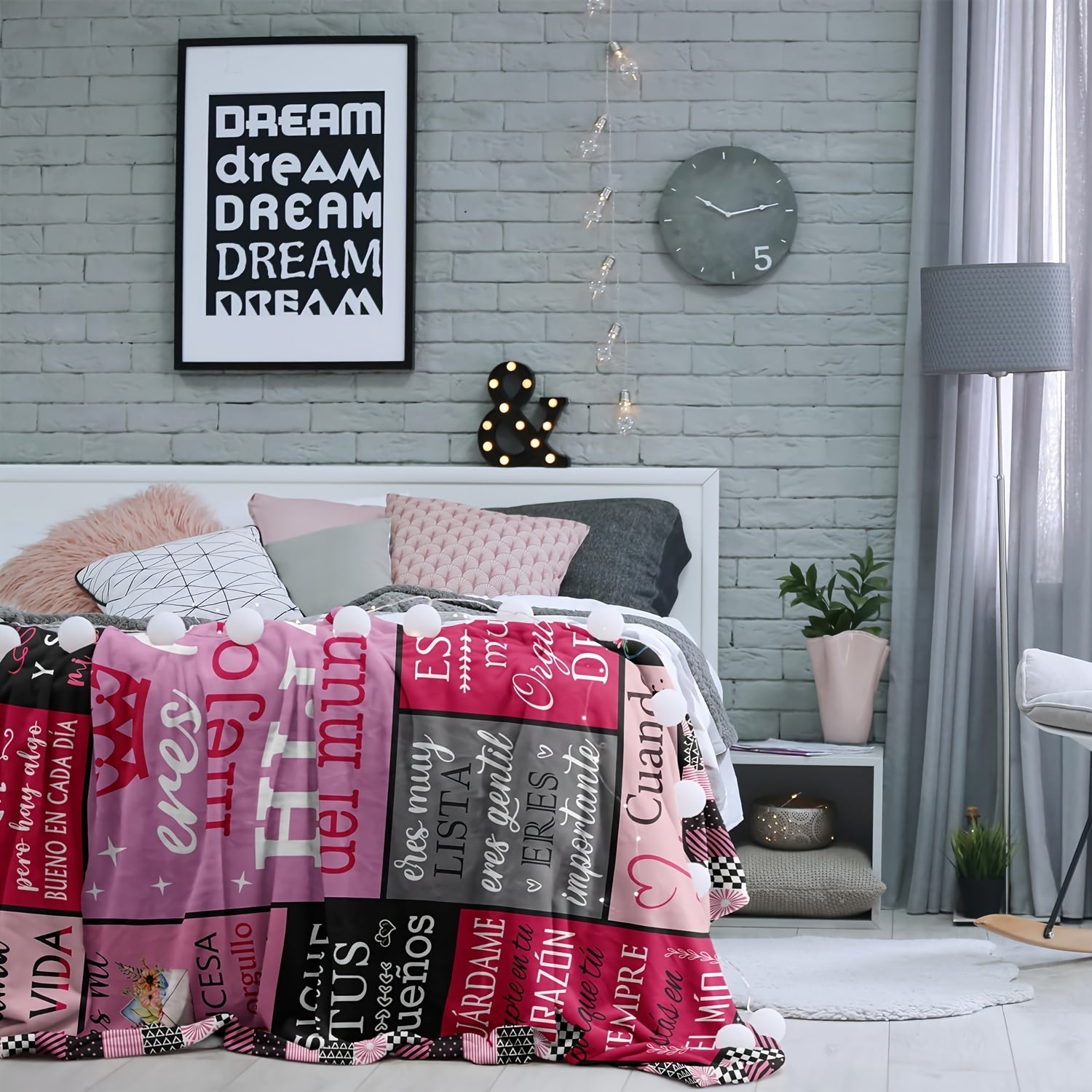 Vintage Spanish Love Letter Flannel Throw Blanket for Daughter Cozy Sofa Decor