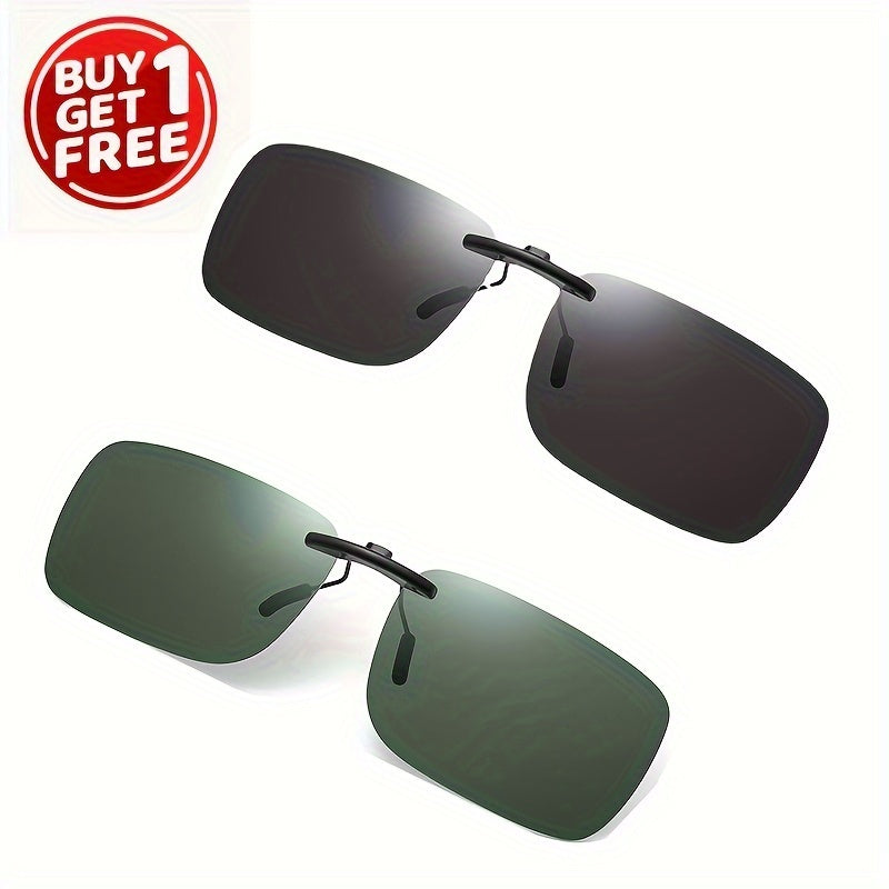 Two Pairs Clip-On Fit Over Glasses for Women and Men Outdoor Driving Eyewear Accessories