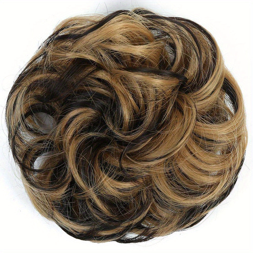 Women Synthetic Hair Bun Chignon Hairpiece Elastic Scrunchie Hair Accessory