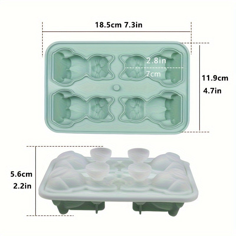 Silicone Cat Ice Cube Tray and Mold for Chocolate Pudding Jelly and Candy