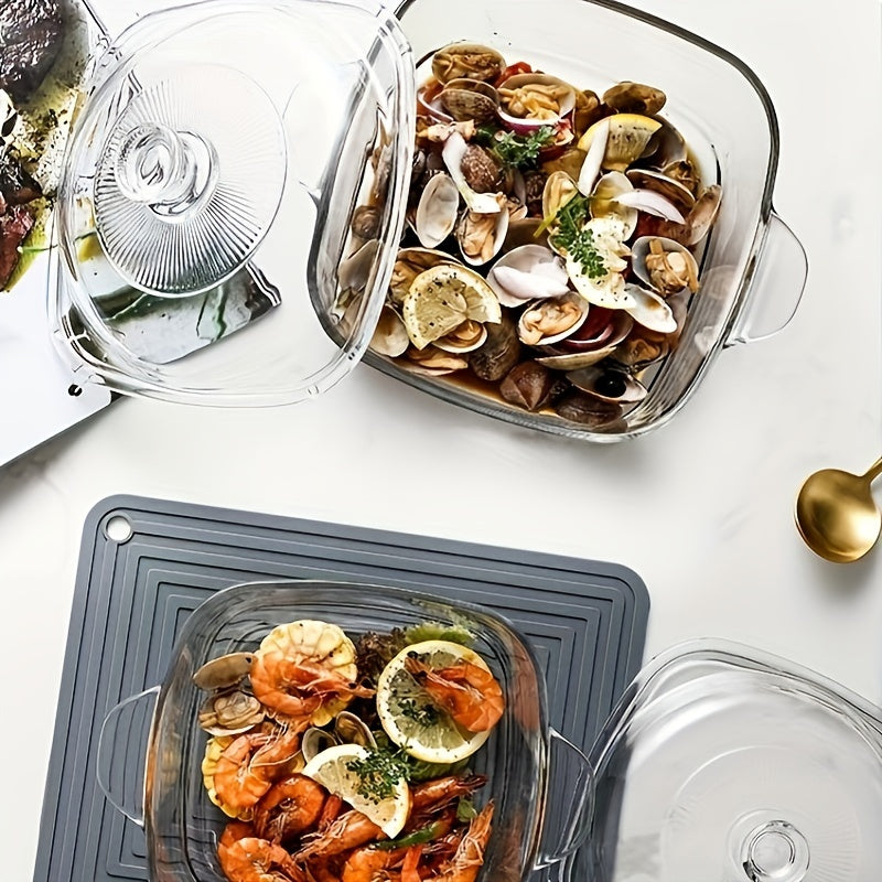 Olla de cocina de vidrio templado antiadherente 1500ml 2500ml apta para microondas con asas