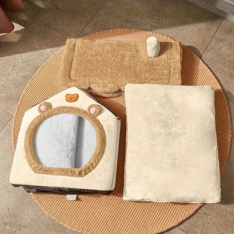 Small Cat and Dog Kennel House Four Seasons Washable Disassemblable Winter Warm Pet Shelter