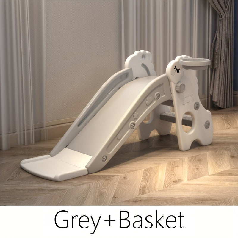 Детская складная пластиковая горка для дома, возраст 2+, розовая и белая