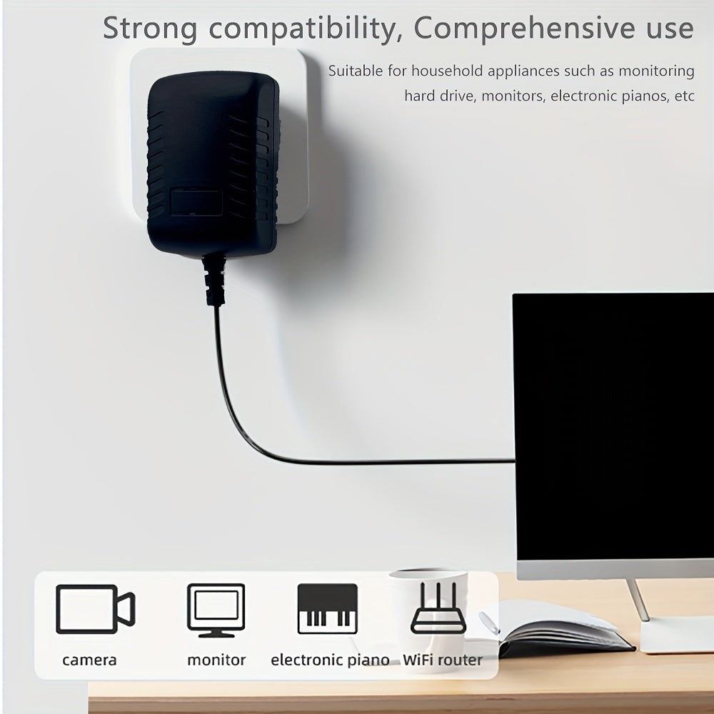 12V 1A AC/DC Quvvat adaptori zaryadkasi CCTV kameralar, LED chiroqlar, routerlar, switchlar va hub'lar uchun