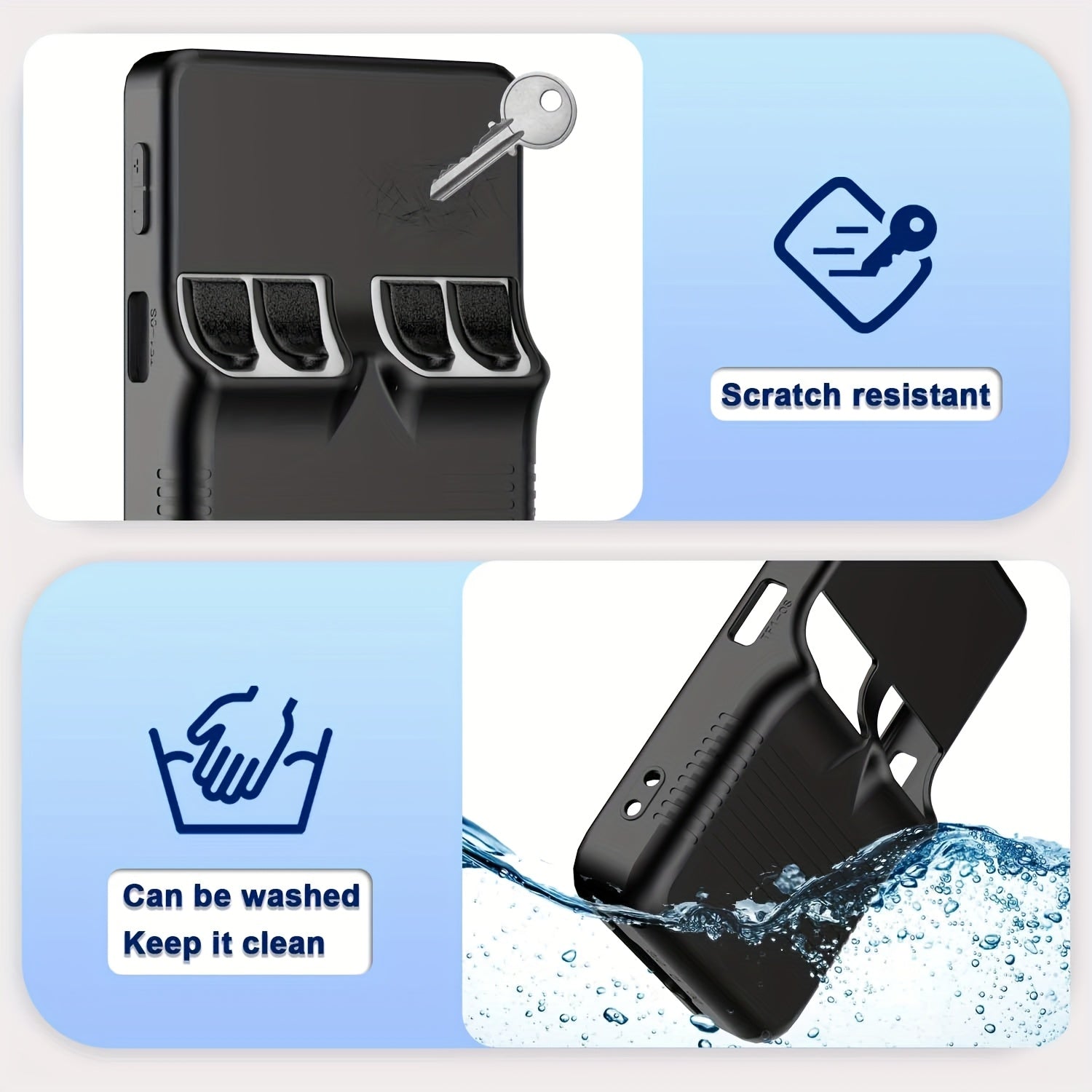 Game Console Silicone Case Black Shockproof Anti-Drop for R36S Handheld