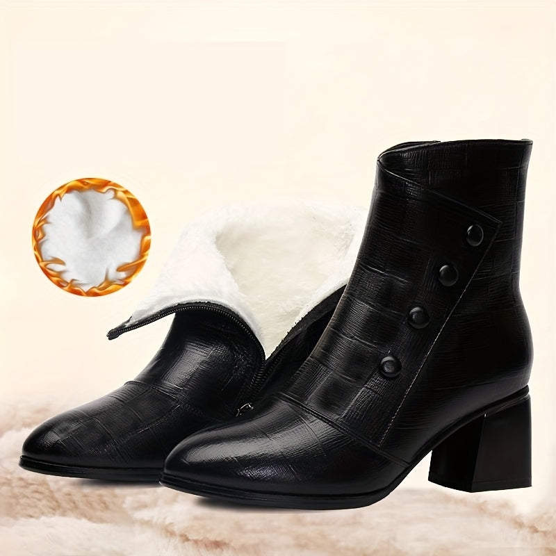 Женские клетчатые ankle-ботильоны с высоким квадратным каблуком, острым носком и боковой молнией. Удобные и универсальные для всех сезонов, идеально подходят для повседневной или формальной носки. С флисовой подкладкой для холодной погоды.