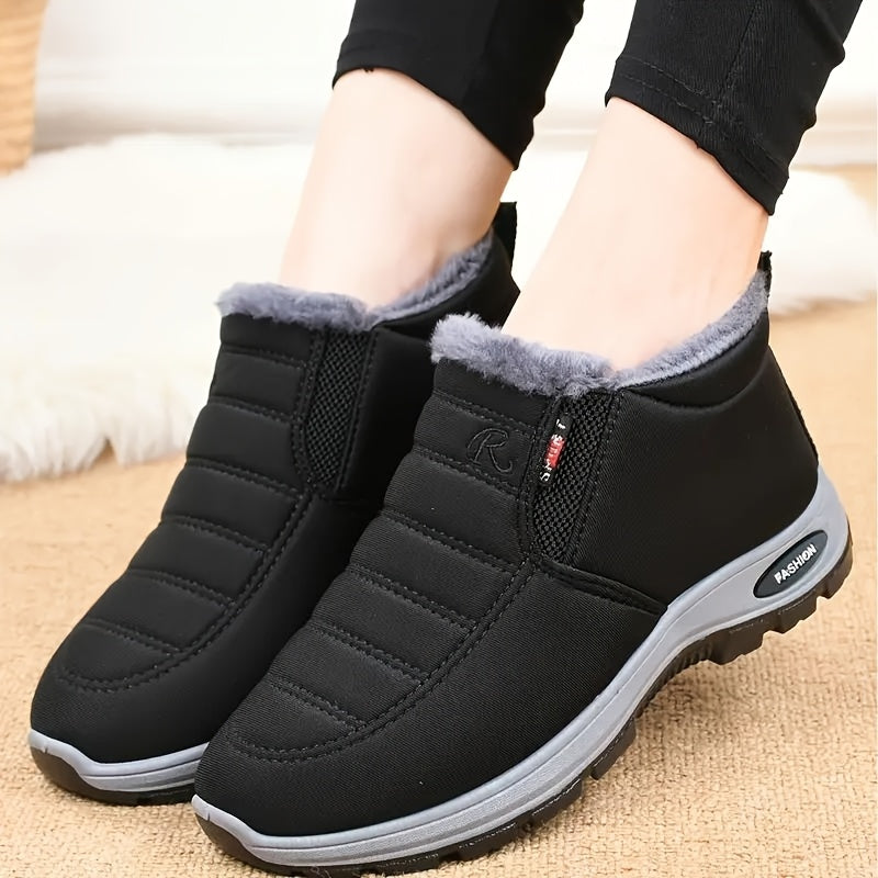 Women’s Fleece-Lined Ankle Boots Winter Waterproof Casual Shoes