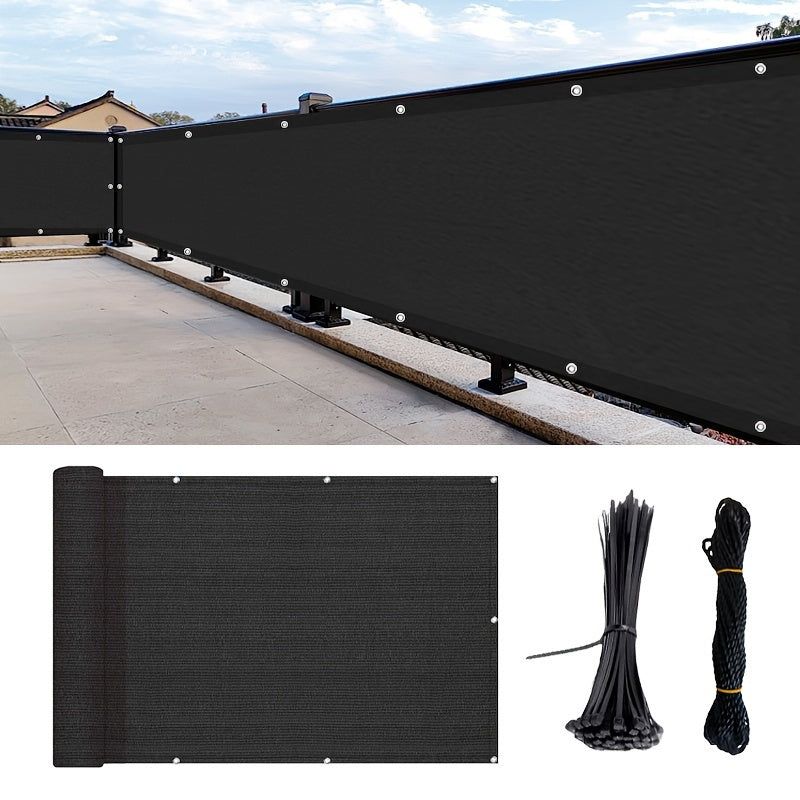 Black Dark Gray HDPE Privacy Screen for Balcony Porch Deck with Cable Ties