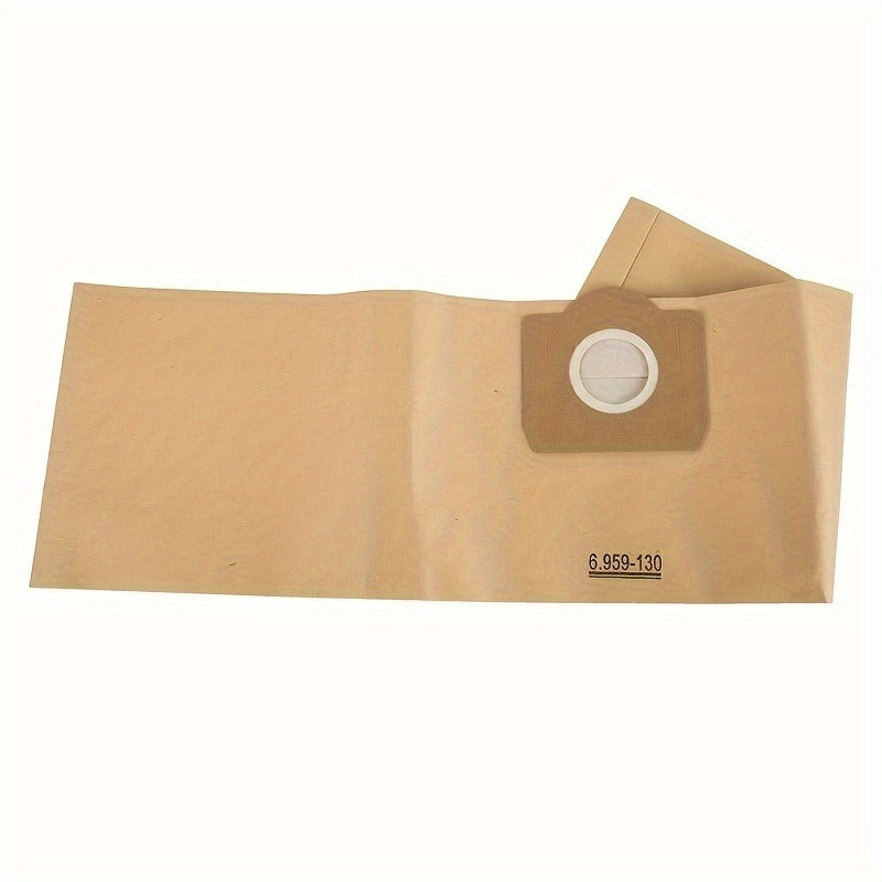 Karcher nam/quruq vakuumlar uchun 10 ta vakuum sumkasi, qog'oz materialdan tayyorlangan, WD3, WD3P, MV3 modellari bilan mos keladigan pol ulanishi