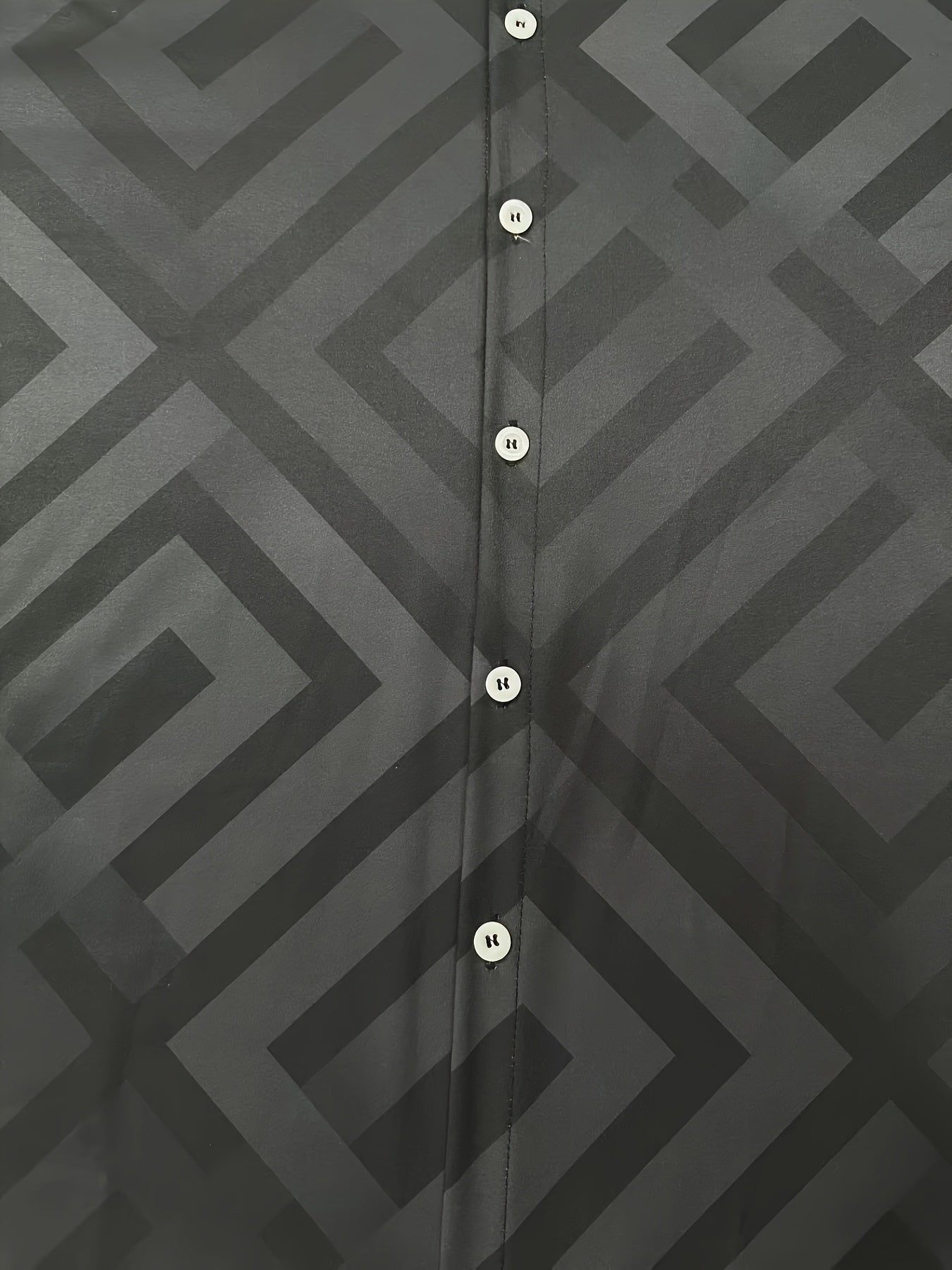 Men's Plus Size Casual Shirt Geometric Pattern Polyester Spandex Long Sleeve Lapel