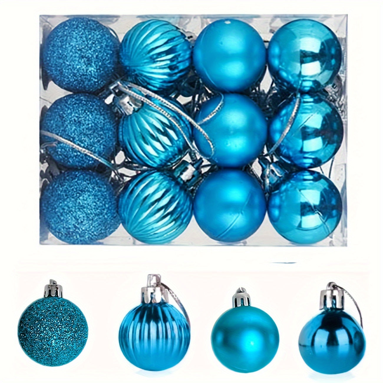 Small Christmas Tree Ornaments 24 Pack Decorative Balls for Holiday Decoration