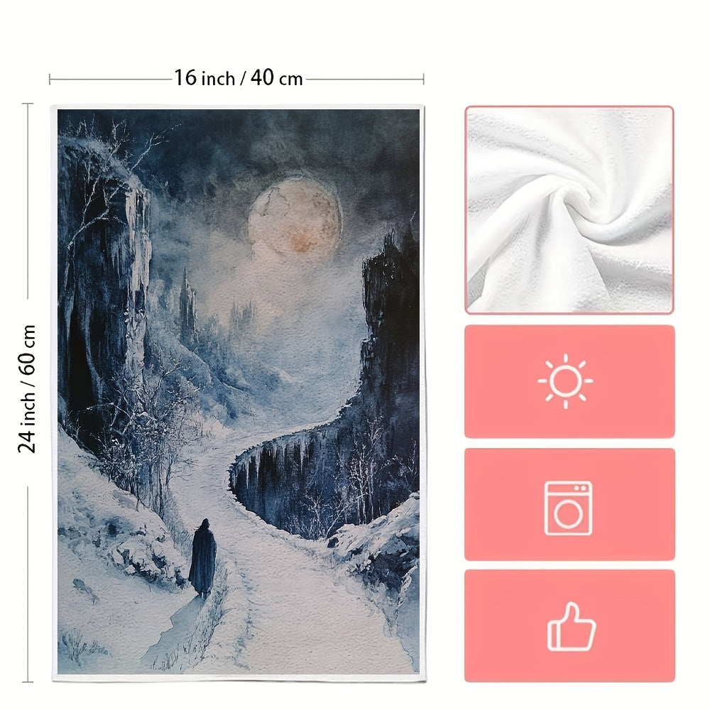 Ariandel dizayni bilan bezatilgan ikki dona ultra yumshoq oshxona sochiqlari. Ushbu yuqori singdiruvchi va mashinada yuvilishi mumkin bo'lgan idish sochiqlari 40.64x60.96 sm o'lchamda bo'lib, bayram bezaklari va idishlarni quritish uchun juda mos keladi.