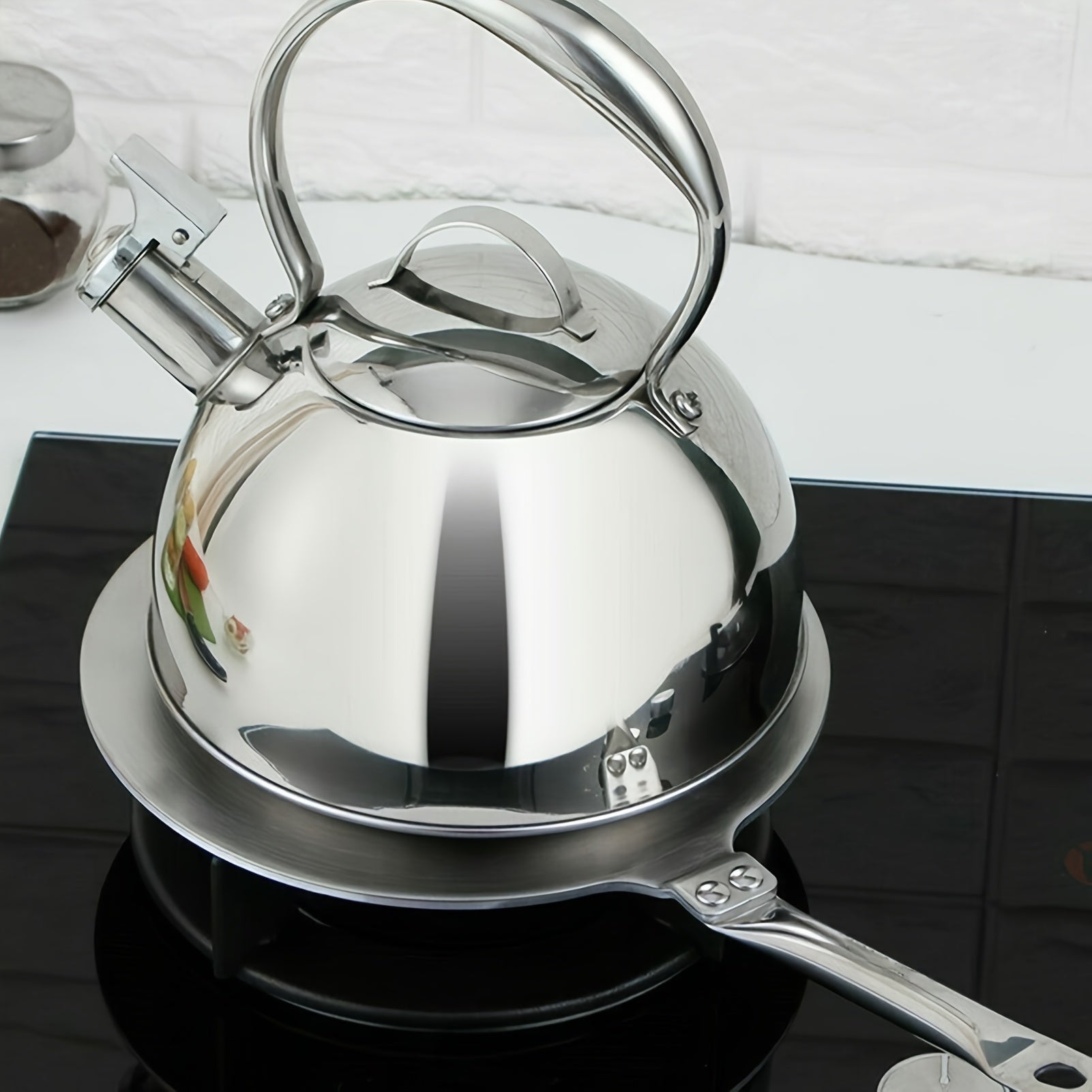 Induksion Pishirish Plitkasi Magnit Issiqlik Tarqatuvchi Plita - Temir Qozonlar va Keramika Qozonlar bilan Foydalanish Uchun Mos, Kompozit Po'latdan Yasalgan Oshxona Aksessuari, Adapterni O'z Ichiga Oladi