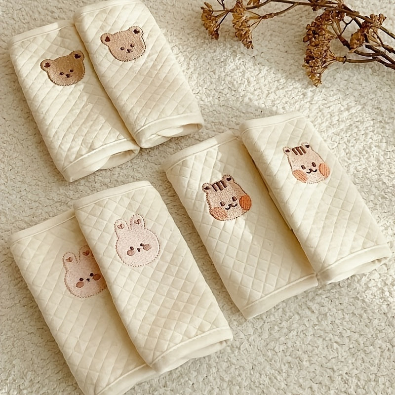 Baby Safety Seat Shoulder Strap Cover Cartoon Bear Soft Cushion for Strollers and Car Seats