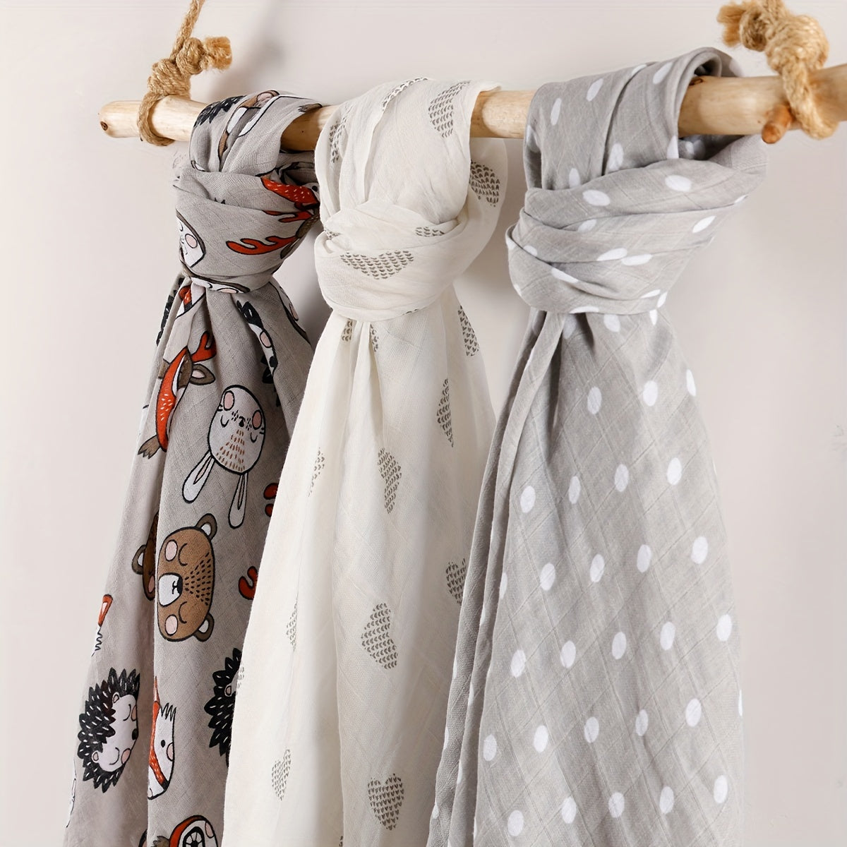 Juego de 3 mantas de algodón muselina para bebés y niños suaves y transpirables de uso múltiple