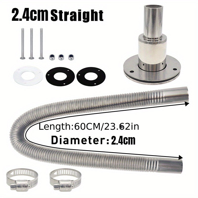 Stainless Steel Heater Exhaust Pipe Kit 24mm 60cm for Parking Heaters