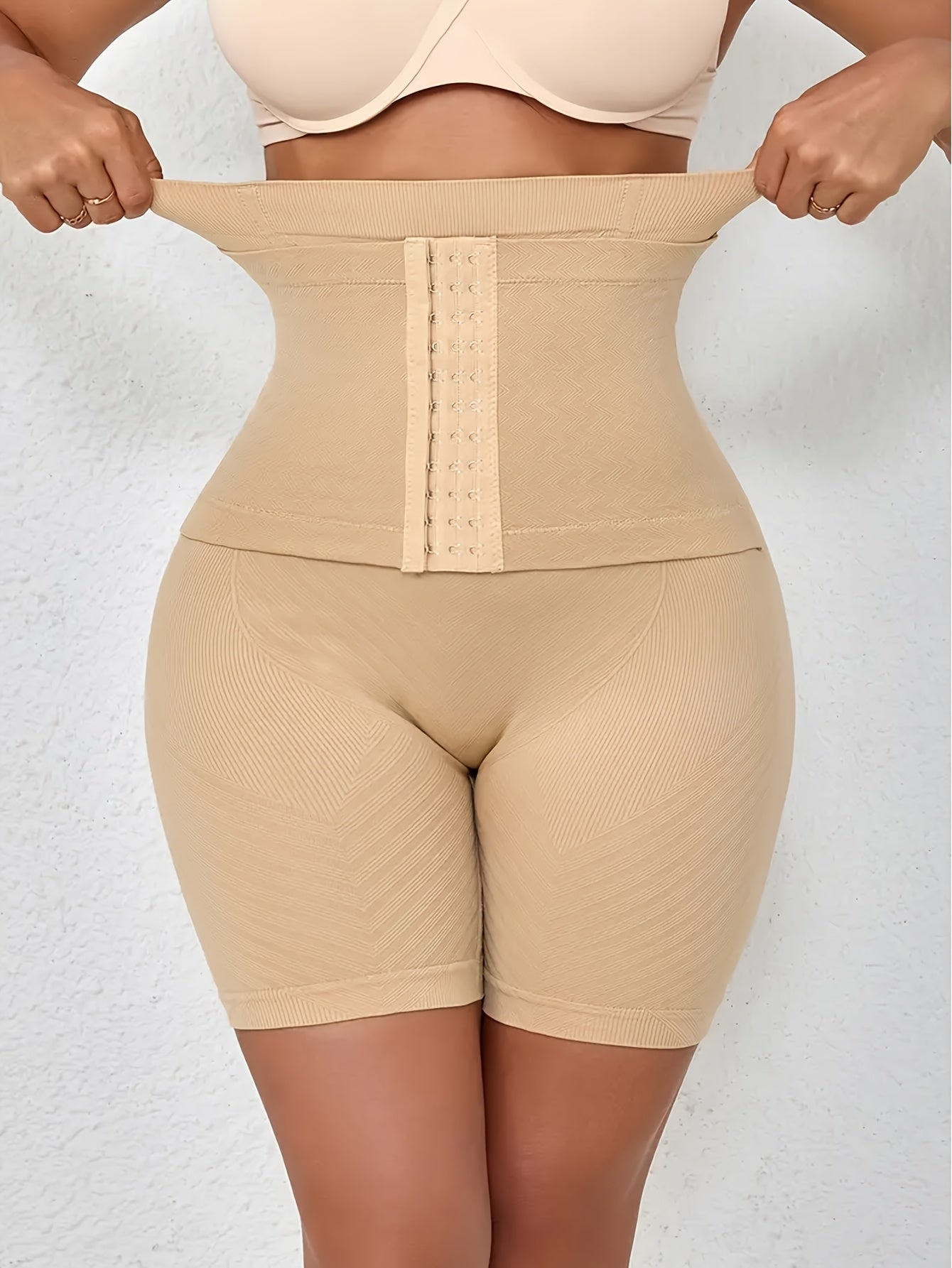 High-Waisted Tummy Control Shaping Panties with Adjustable Front Buttons for Yoga