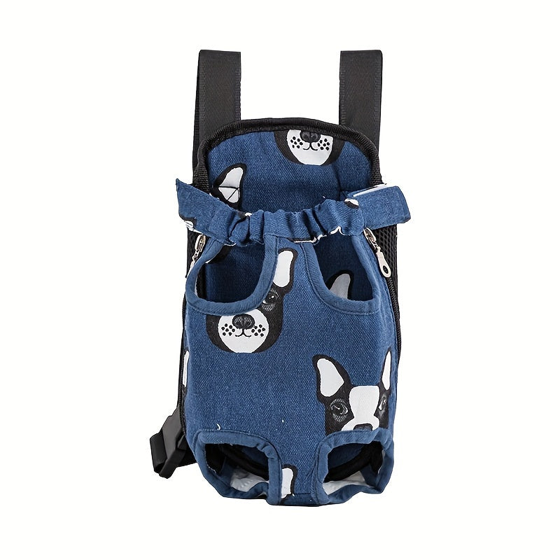 Adjustable Pet Carrier Backpack for Small to Medium Dogs and Cats Polyester with Shoulder Pad