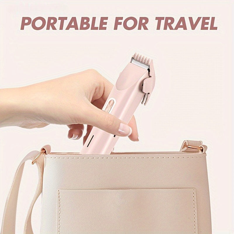 2-in-1 Elektrik Soch Qirqish Mashinasi Ayollar Uchun, Qayta Zaryadlanadigan Batareya va USB Zaryadlash Bilan, Shuningdek, Yuz Qirqish Mashinasi. Barcha Tana Sohalari Uchun Mukammal 14-fevral Hediye.