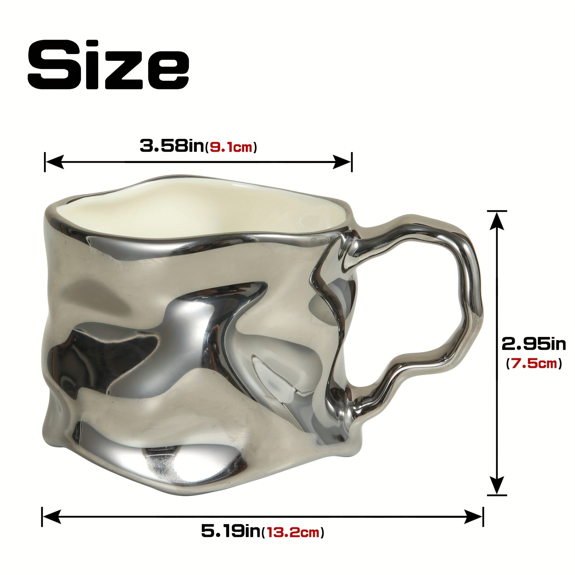 Creative Crinkled Ceramic Mug 12oz Coffee Cup with Unique Texture