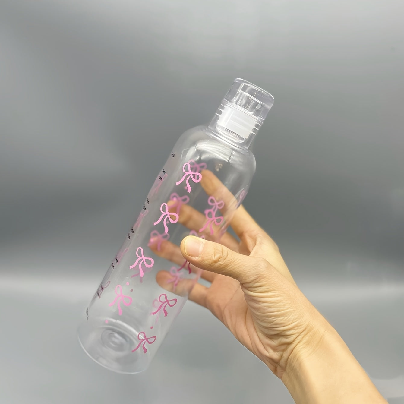 Kawaii Plastic Water Bottle 500ml with Transparent Time Scale for Sports School Outdoor
