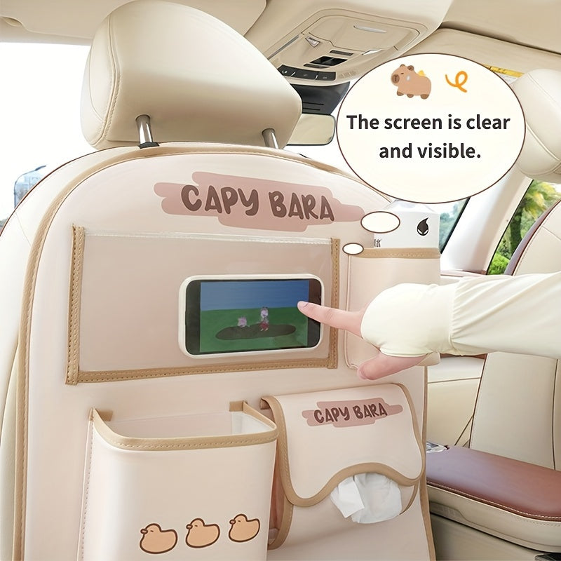 Bolalar uchun PU charm avtomobil o'rindigi tashkilotchisi, tishli tutqich va axlat qutisi bilan