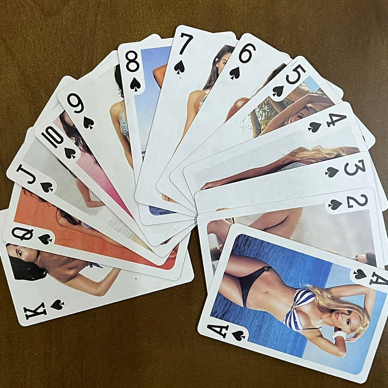 Adult Playing Cards - Realistic Woman in Swimsuit Poker Deck for Parties