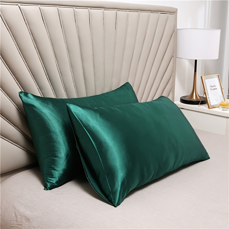 Two Pieces Satin Pillowcases Breathable Soft Envelope Design for Bedroom Sofa Home Decor