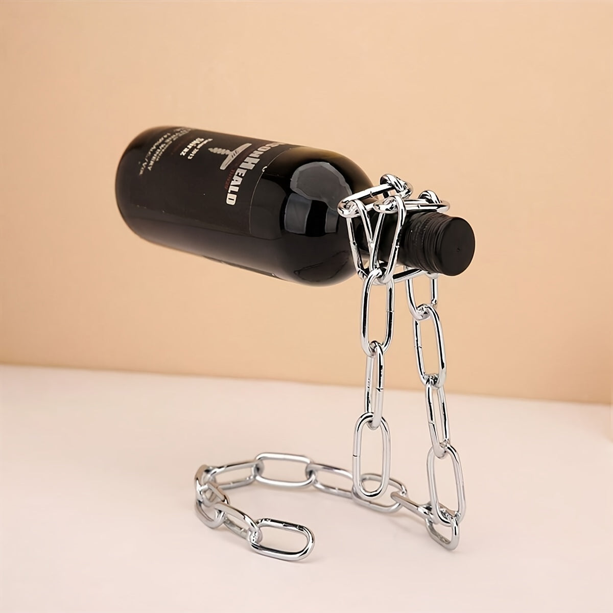 Iron Chain Wine Bottle Holder Decorative Hanging Rack Modern Home Decor