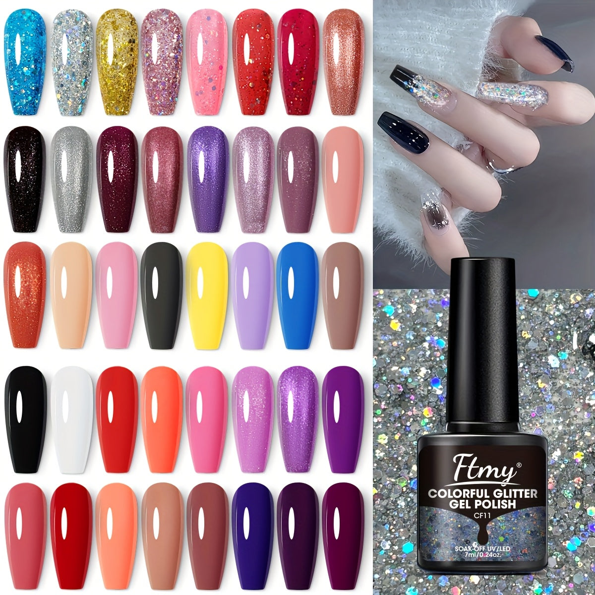 Women Gel Nail Polish Strong Bright Colors Long-Lasting