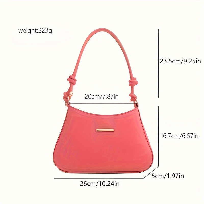 Black Square Handbag with Zipper Closure Crossbody Edge Paint Detail PU Casual Women's