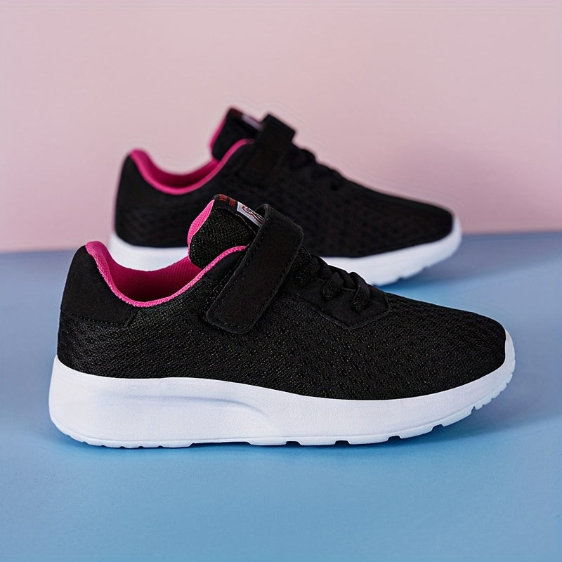 2024 Yengil qizlar uchun nafas oladigan to'rli krossovkalar, sehrli lenta bilan yopish, EVA taglik, dumaloq barmoq, kundalik tasodifiy kiyim uchun