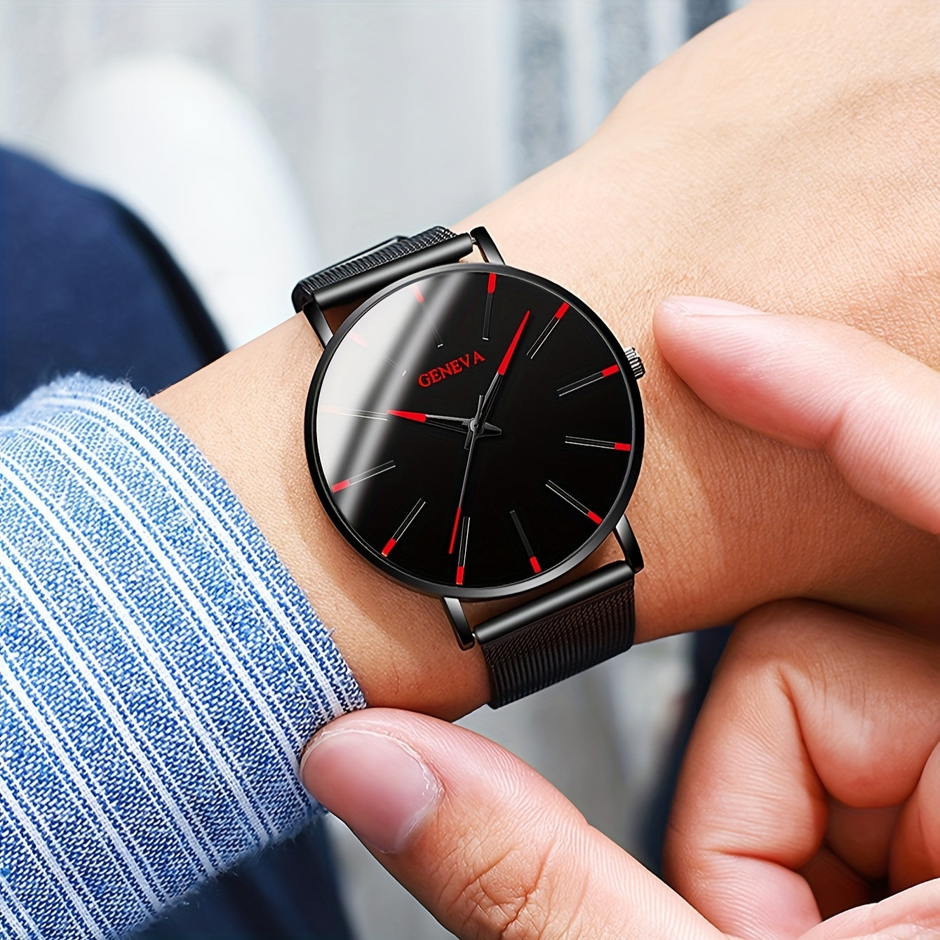 Men Women Business Sports Quartz Watches Set with Tree of Life Bracelets