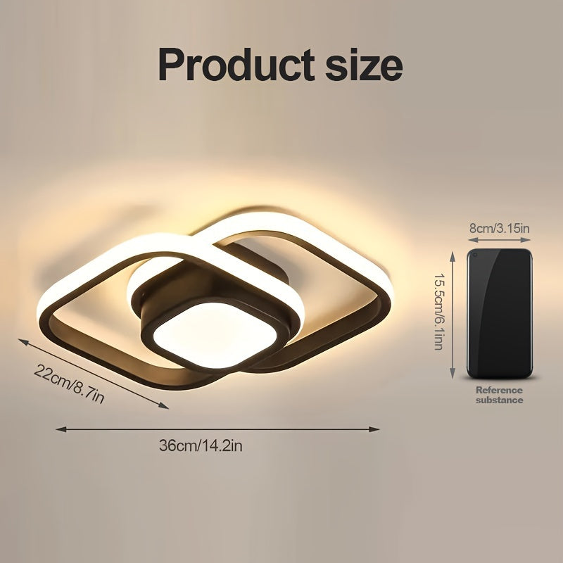 Square LED Ceiling Light Energy-Saving Dimmable for Bedroom Bathroom Kitchen White Black