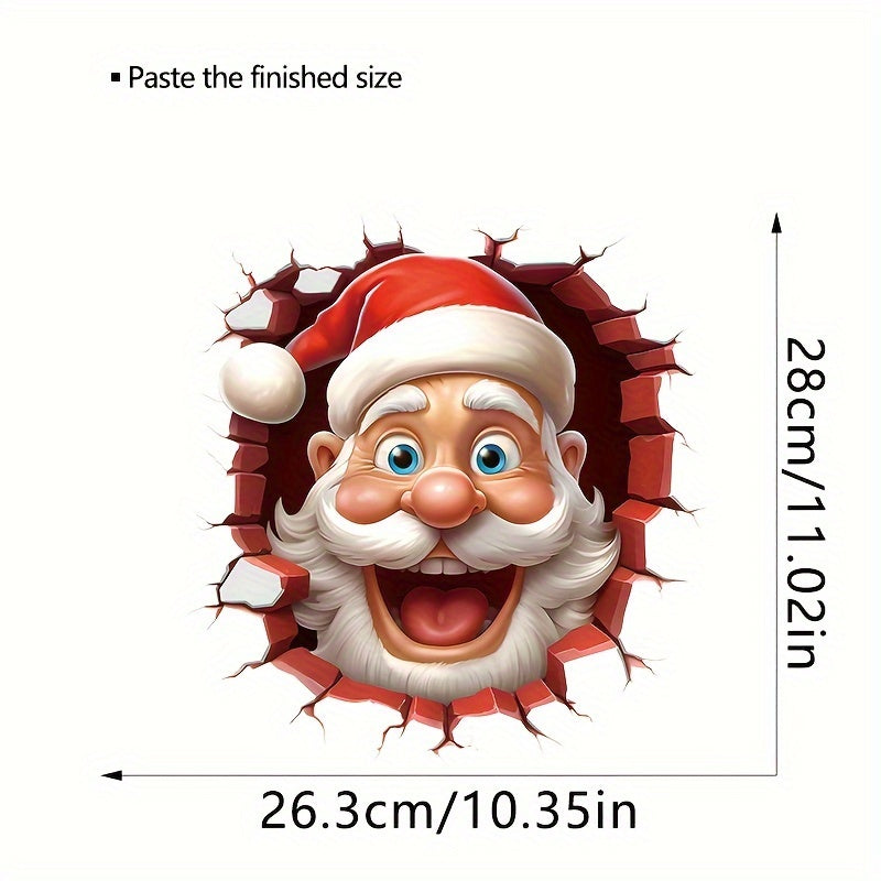 Toilet Lid Sticker Christmas Santa Claus Cartoon Self-Adhesive Fun Decor