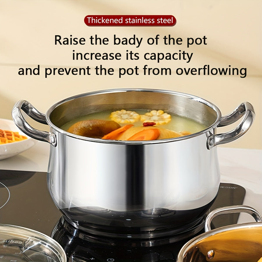 Stainless Steel Double-Layer Steamer Set 3 Pieces Large Capacity Dishwasher Safe