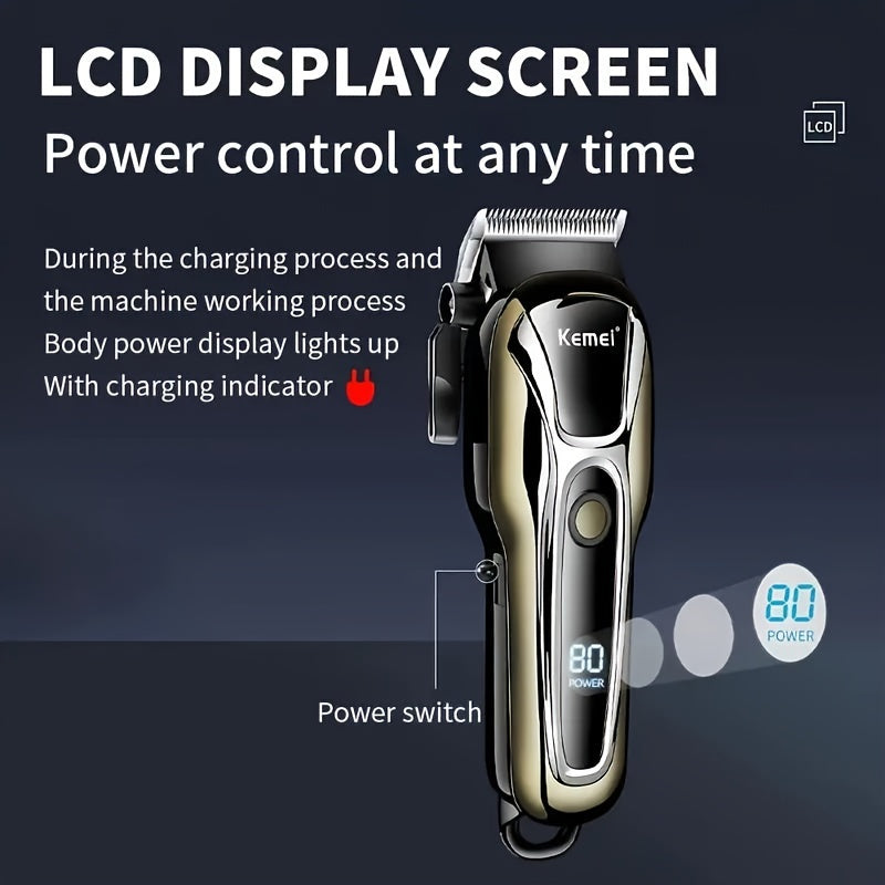 Afeitadora eléctrica inalámbrica para hombres con pantalla LCD, recargable por USB, 2000mAh