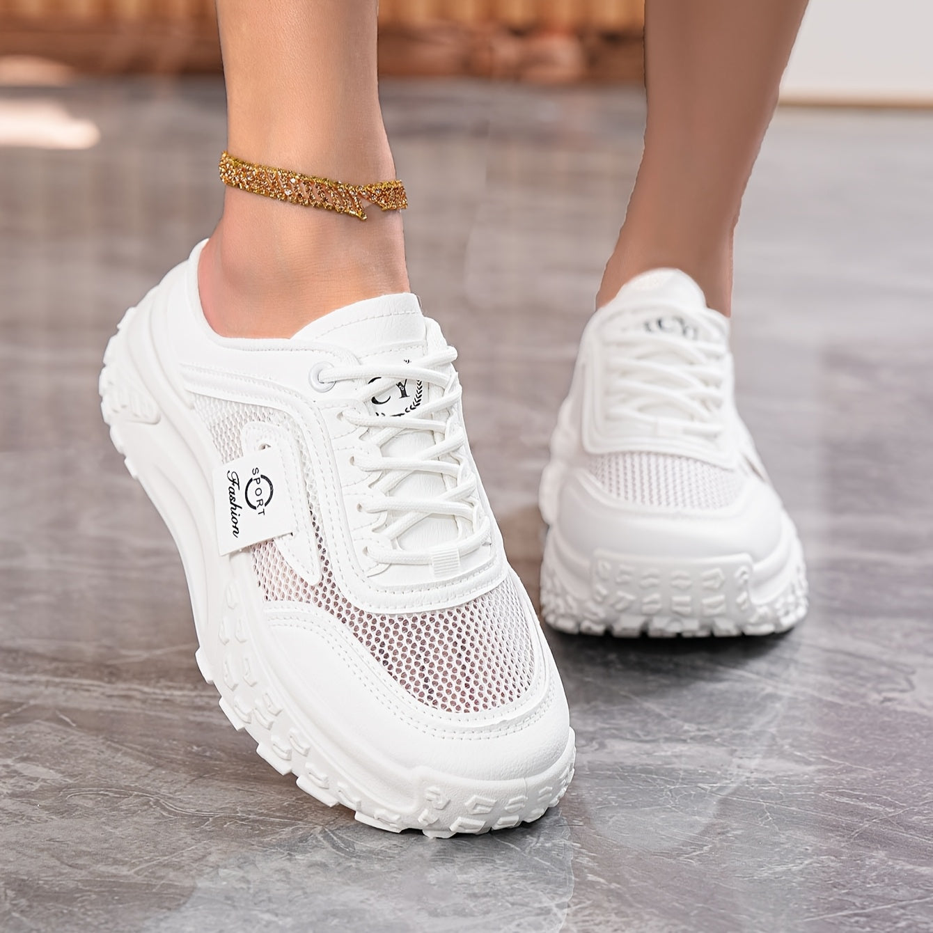 Women's Breathable Mesh Slip-On Mules with Cushioned Sole for Casual and Sporty Wear