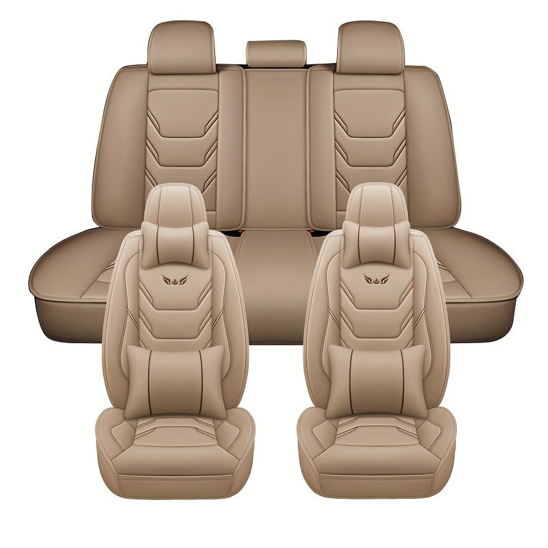 Universal Faux Leather Car Seat Cover Set for All Seats Four Seasons
