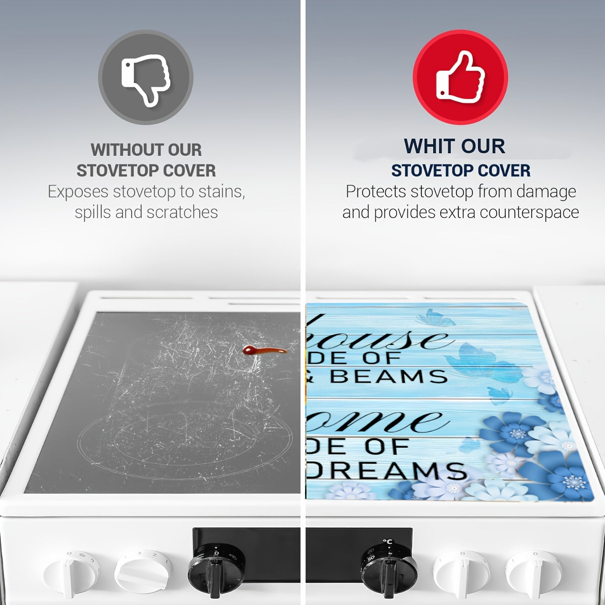 Extra Large Diatom Mud Stove Top Cover 28.5x20.5 Inches Countertop Mat for Electric Stoves and Coffee Makers