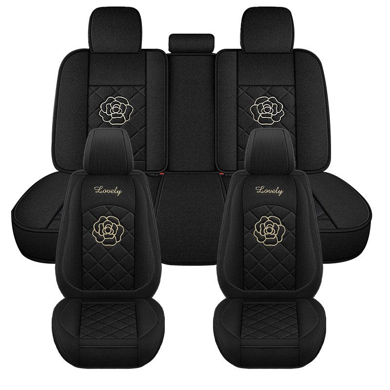 Cubierta de asiento de coche de lino transpirable universal para todas las estaciones estilo diosa